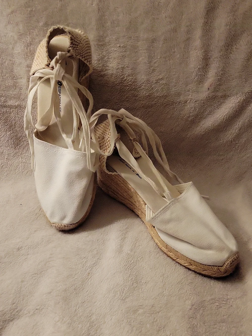 Haimo Espadrilles Size 39 Made In Spain In Bone White